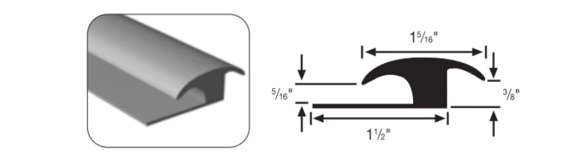 3/8" Ceramic/wood to Carpet Joiner 182